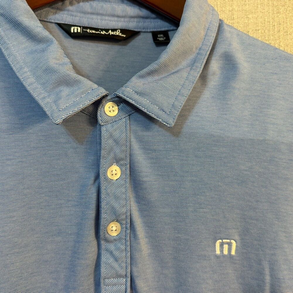 Travis Mathew Heater Polo Mens Blue Pima Cotton XXL Golf